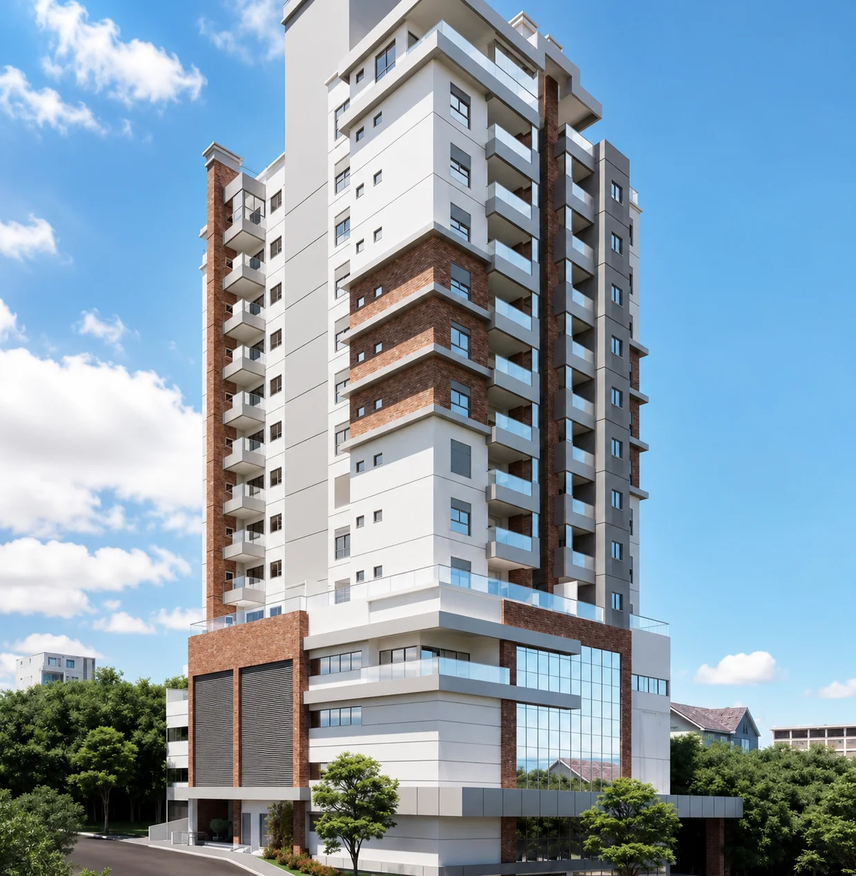 Apartamento 1 suíte + 1 quarto no Seminário em Chapecó com sacada e churrasqueira