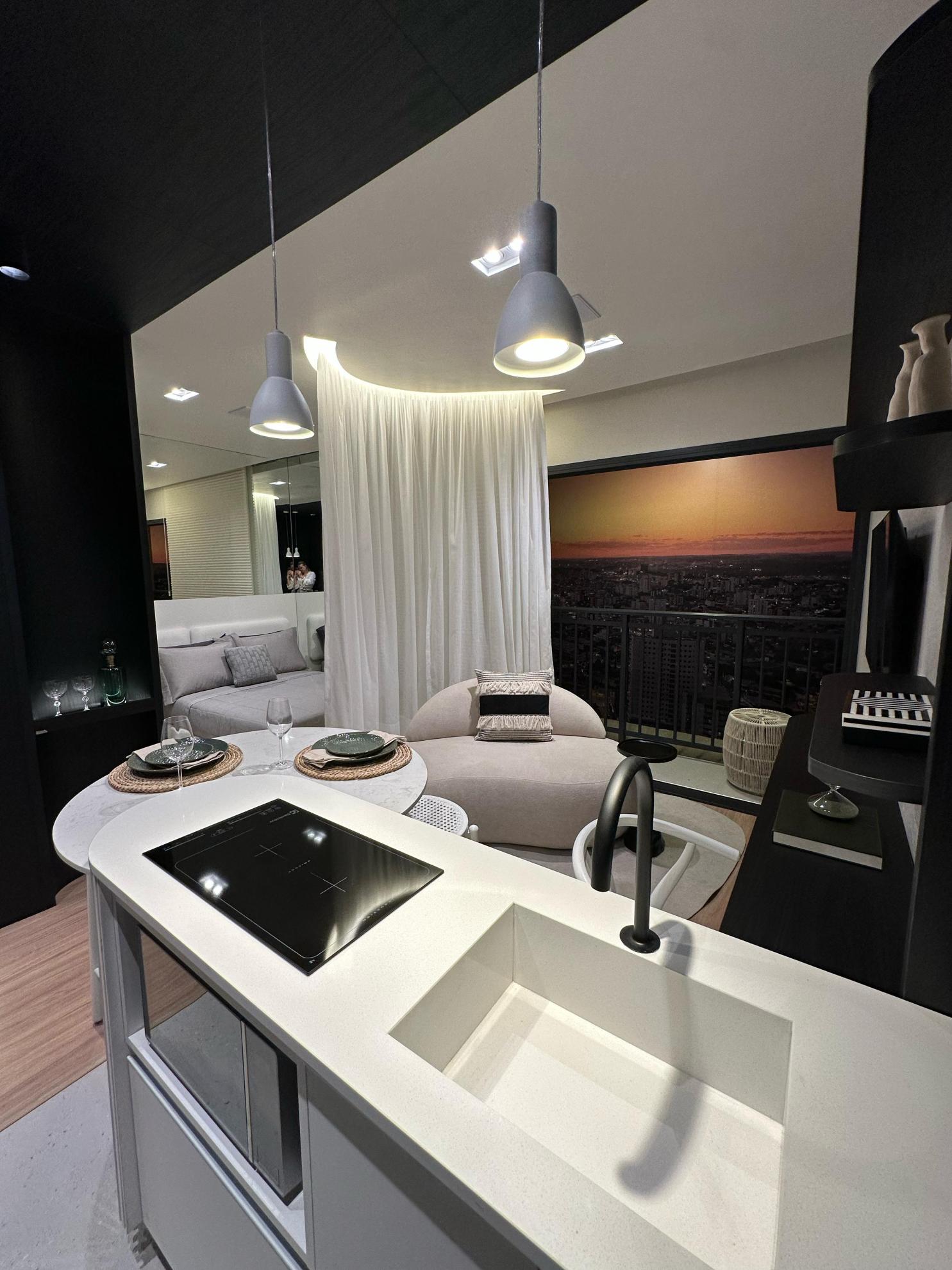 Studio no Centro de Chapecó com design moderno no Block Aparts