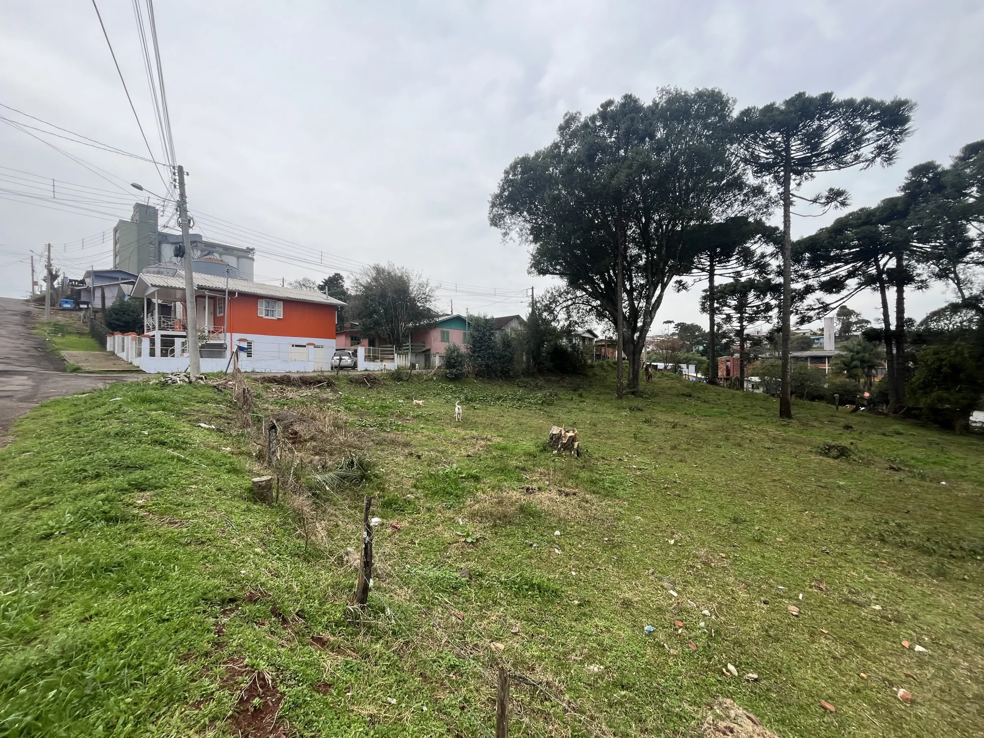 Terreno de esquina (norte/oeste), com 427m², próximo à Creche Mônica Bonotto